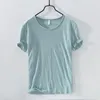 Men's Suits NO.2 A1536 Summer Pure Cotton T-shirt For Men O-Neck Solid Color Casual Thin T Shirt Basic Tees Plus Size Male Short Sleeve Tops