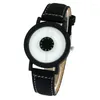 Orologi da polso Gnova Platinum Urban Orologio da uomo Minimalista Moda Donna Orologio da polso al quarzo Quadrante nero in pelle PU Stile Ginevra A835