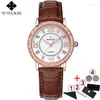 Wristwatches 2023 WWOOR Diamond Watch Women Roman Numerals Lady Wrist Quartz Waterproof Watches