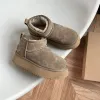 Designer-Damen-Winter-Ultra-Mini-Stiefel, Designer-Australier-Plateaustiefel für Herren, echtes Leder, warme Knöchel-Fell-Booties, luxuriöser Schuh a17
