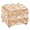 Pochettes à bijoux décor à la maison strass boucle d'oreille anneau perles boîte de rangement cristal organiser boîtes de support avec couvercle