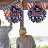 Fleurs décoratives 4 juillet guirlande patriotique drapeau américain porte pour le jour de l'indépendance décor école avant jardin