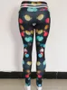 Leggings da donna Pantaloni da yoga stampati a pois colorati Pantaloni da palestra a vita alta Sport da donna Fitness Leggin da donna Spandex Collant da allenamento da corsa