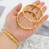 Bangle 3Pcs/lot Gold Plated African Jewelry Set Ethiopian Boniquet Thin Bangles For Weddings Party 2023 Trend Stacking Bracelets