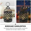 キャンドルホルダー燭台素朴なテーブル装飾ティーライトランタン燭台鳥かごホルダー鉄の繊細なスタンド