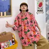 Chemisiers pour femmes mode japonais hawaïen plage chemise à fleurs femmes à manches courtes surdimensionné décontracté hommes boutonner vacances coréen