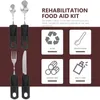 Geschirr-Sets, 4 Stück, adaptive Utensilien, tragbares Geschirr für ältere Menschen, biegsame Gabel, Löffel, Schneider, Rehabilitationshilfe-Werkzeug