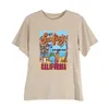 Robes 1pcs T-shirts blancs été décontracté surdimensionné t-shirt meilleur surf Santa Monica Californie femmes style rétro t-shirt vacances plage chemise