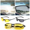 Sunglasses Night Vision Glasses Men AntiGlare Driving Goggle Half Frame Polarized Driver UV400 AntiUV Day 230707