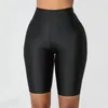 Damen-Shorts, hohe Taille, Yoga, Kompression, glänzend, dünn, Bauchkontrolle, kurze Leggings, Workout, sportlich, Sport, Fitnessstudio, Fitness