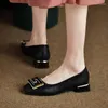 Eleganckie buty damskie niskie obcasy czarne podstawowe czółenka łódź dla kobiet jesień wiosna Plus rozmiar 42 wsuwane Zapatos Mujer 1018C