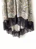 Skirts Womens Skull Floral Print Skirt Lace Trim High Waist Lady Irregular Midi Jupe Spring Summer 230707
