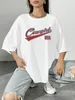 Maglietta da donna Maiuscolo "Usa" e modello di lettera rossa Magliette da donna Casual Soft Top Fashion Cotton Tee Abbigliamento Street Summer Short Sleeves 230707