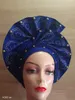 Stof en naaien Witte Nigeriaanse Gele Headtie Aso Oke Hoge kwaliteit Afrikaanse Aso Oke Gele Al gemaakt Auto Gele Afrikaanse Tulband Cap voor feest 230707