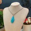 Hanger Kettingen Natuurlijke Blauwe Turquoise Ketting Polygoon Vorm Agaat Stenen Bedels Voor Het Maken Van DIY Jewerly Party Gift