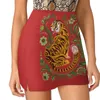 Skirts Tiger Folk Art Women's Skirt Sport Skort With Pocket Fashion Korean Style 4Xl Red Folkart Exotic