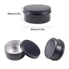 Storage Bottles 36pcs 150g 83mmx38mm 5Oz Round Tin Screw Top Black Aluminum Tins For Lip Scrubs Spices Candies Tea