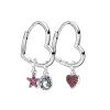 Для Pandora Charms подлинные 925 серебряных бусин My ​​Love Starfish flamingo ласточка мир компас мини -свисание бусинка