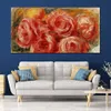 Riproduzione della pittura a olio Pierre Auguste Renoir di alta qualità Rose rosse Handmade Canvas Art Landscape Home Decor per camera da letto