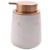 Storage Bottles Imitate Marble Ceramic Hand Soap Dispenser Portable Refillable Liquid Shampoo&Lotion Jar 400Ml