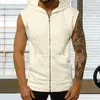 Débardeurs pour hommes classique hommes musculation à capuche gilet haut 3D coupe manteau sans manches sweat sport