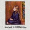 Enfant assis dans une robe bleue Pierre Auguste Renoir Peinture Paysages Toile Art Peint À La Main À L'huile Oeuvre Moderne Décor À La Maison