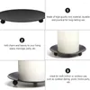 Candle Holders 6 Pcs Platter Wedding Candlestick Plate Decorative Column Creative Tray Party Supplies Iron Table Trays Eating