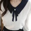 Blouses femmes femmes Blouse poupée col dentelle femmes à manches longues automne hiver en mousseline de soie petit haut Blusas Ropa De Mujer