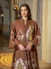 Этническая одежда арабское вечернее платье абайя Ближние Восток мусульманские одежды роскошные эмебдераики с длинные рукава женские вечеринки платья для вечеринок