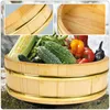 Dinnerware Sets Sushi Bucket Bamboo Containers Wood Japanese Storage Rice Mixing Wooden Round Restaurant