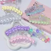 Iced Heart Hair Claw Transparent Heart Clamps For Women Girls Sweet Hair Decorate Thick Hair Clip Hair Accessories