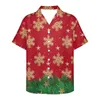 Chemises décontractées pour hommes Magasin de design de Noël Ambiance de vacances Vêtements pour le personnel Restaurants Bars Harajuku Blouse Loose Surf Hawaiian-shirt