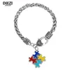 Bracelets porte-bonheur DIEZI mode pour femmes hommes métal sensibilisation à l'autisme Puzzle Bracelet autiste bracelets