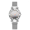 Montres-bracelets de luxe dames montre à Quartz pour femmes élégant ciel étoilé lumineux montres magnétique argent ceinture femme montre-bracelet
