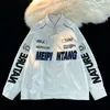 Damesjassen Amerikaanse opstaande kraag jas dames lente en herfst street motorkleding hiphop losse heren 230707