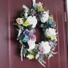 装飾花春の季節ローズリース人工花輪ペンダント装飾品