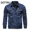 Blazer di marca primavera nuova giacca di jeans di cotone da uomo casual giacca di jeans monopetto solido moda uomo giacche da uomo di qualità slim fit