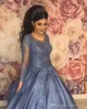 アラビア語のレースボールQuinceanera Sheer Long Satin Ruched Applique Beaded Sweet 16 Dress Vestido Formal Party PROMイブニングドレス