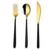 Geschirr Sets 304 Edelstahl Besteck Set Schwarz Gold Rosa Besteck Besteck Abendessen Messer Gabel Löffel Geschirr