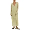 Robes décontractées Viqwqii Robe à manches longues pour femmes Col en V Transparent Mesh Party pour Beach Cocktail Club Streetwear (Beige S)