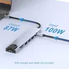 Splitter Dockningsstation USB C 8 In 1 Plug And Play Multifunktionell för bärbar hårddisk Flash-kortläsare