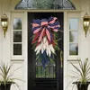 Fleurs décoratives Jour de l'Indépendance Couronne patriotique Fleur américaine pour ventouse de suspension de porte d'entrée