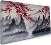 Japansk Sakura akvarellmålning förlängd musmatta 35,4x15,7 tum XXL Cherry Blossom Flower Halkfri gummibas