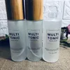 Bottiglie di stoccaggio Logo personalizzato all'ingrosso Cosmetico Flacone spray in vetro smerigliato Trucco Grano di legno Tappo di bambù Contenitore pompa emulsione Confezione