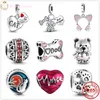 Dla Pandora charms srebrne koraliki Dangle Charm kobiety A-Z Letter 3 Series Alphabet Bead