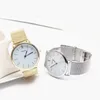 Horloges Mode Eenvoudig Herenhorloge Goud Zilver Casual Quartz Dames Mesh Roestvrijstalen Jurk Horloges Voor