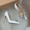 Designer-Schuhe Gianvito Rossi Pumps für Damen BIG Strass-Sandalen mit hinterem Absatz Schaffell-Wildleder Slip-on 10,5 cm Stiletto-Absatz Party Hochzeit Lederkleidschuhe 35-42