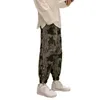 Men's Pants Button Harem Pant Men Camouflage Summer Loose Jogger For Jogging Trousers Korean Fashion Clothing 2023 Spring