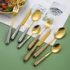 Dinnerware Sets Table Knife Stainless Steel Dessert Scoop Ceramic Handle Household Utensils For Kitchen Cutlery Meal Spoon Pizza Fork