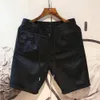 Jeans casual shorts män sommar bomullshorts elastisk midja arbete botten fast färg andas snabb torr kort homme 2022